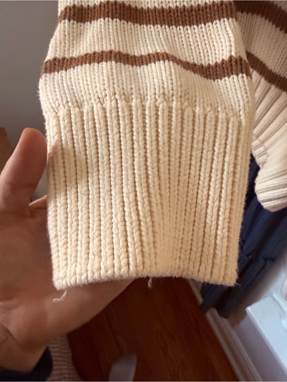 Tuckernuck x Studio McGee Cream & Mocha Striped Crewneck Sweater - Picture 5 of 5